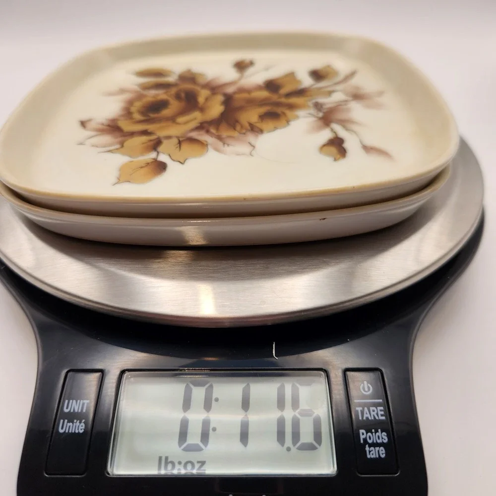2 Signed Vintage‎ Porcelain Hand Painted Small Dishes with Roses & Gold Accents